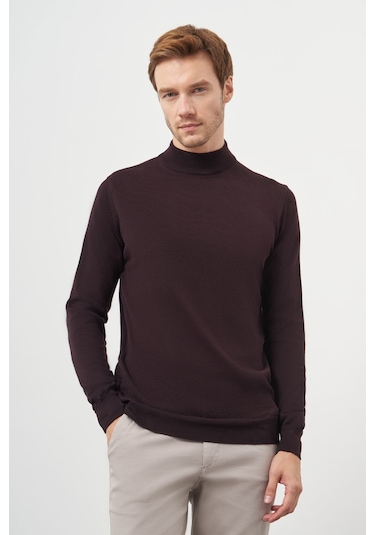 Morven Erkek Mor Basic Yarım Balıkçı Yaka Dynamic Fit Rahat Kesim Triko 26kc017001309 Mor Mor
