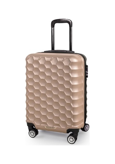 Polo&Sky Petek Model Gold Renk Kabin Boy Valiz Bavul Altın