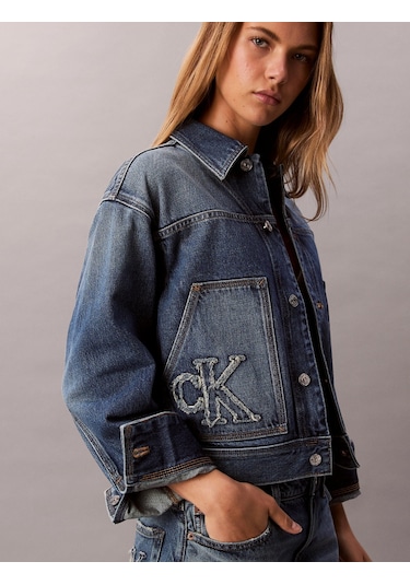 Calvin Klein Workwear Ck Sanded Blue Kadın Mavi Ceket Lv047e906g-3nl Mavi