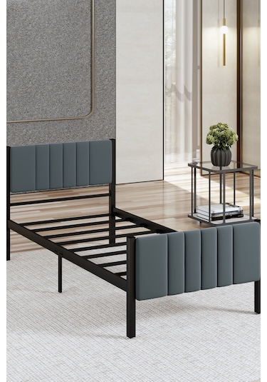 Mobpazar Lotus Metal Karyola 90 x 190 CM Antrasit
