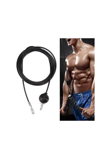 Konesam Ev Ve Spor Salonu İçin Kuvvetli Çelik Tel, Boyu Ayarlanabilir, Gelişmiş Kas Antrenmanı İçin Siyah Fitness Makine Kablosu 4 Metre