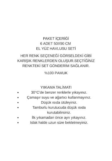 6 Lı Softtouch El Yüz Banyo Havlusu Seti %100 Pamuklu 50x90 Cm Mor