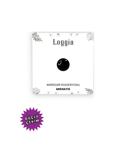 Eşarp Ve Şal Mıknatısı Parlak Siyah - Başörtü Tutucu Kadın Tesettür Aksesuar Mıknatıs Siyah