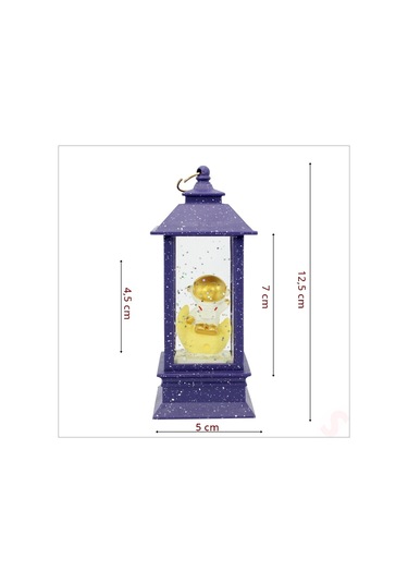 Uçuşan Simli,12,5cm X 5cm Led Işıklı Astronot Fener Küre - B