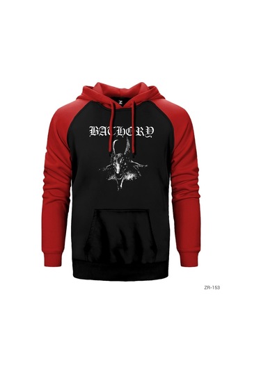 Bathory Kırmızı Reglan Kol Kapşonlu Sweatshirt Kırmızı