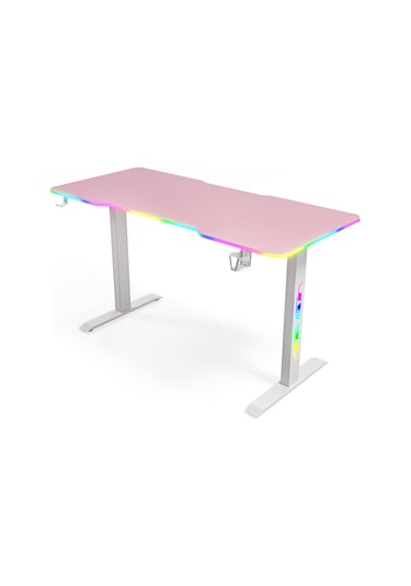 Ion Rgb Aydınlatmalı Oyuncu Masası Pembe