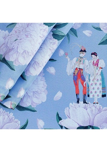 Blue - White Rose Kumaş Amerikan Servis 4'lü Set - 35x50 Keten, Ulusl.yıkama Ve Solmama Sertifikası Çok Renkli