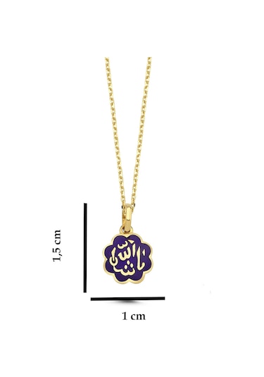 Dua Yazılı Mineli Altın Kolye Ak98