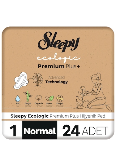 Sleepy Ecologic Premium Plus Hijyenik Ped Normal 24 Adet Ped