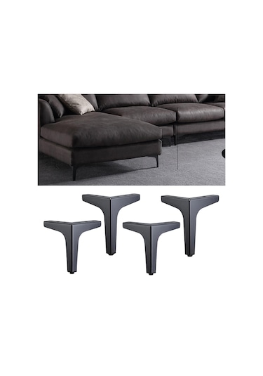 Suntek Magideal 4 Adet Demir Metal Mobilya Ayakları Kanepe 15cm-siyah
