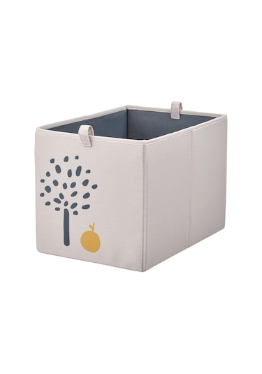 Düzenleyici Kedi Desenli Kare Kutu Meridyendukkan Evdüzeni Düzenleme Saklama Kutusu 26x37x26 Cm Bej Oyuncak Kutusu Bej