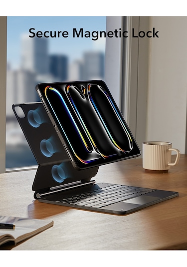 iPad Uyumlu  Pro 13" 2024, M4 Rebound Manyetik 360 Klavyeli Kılıf Klavyeli Kılıf