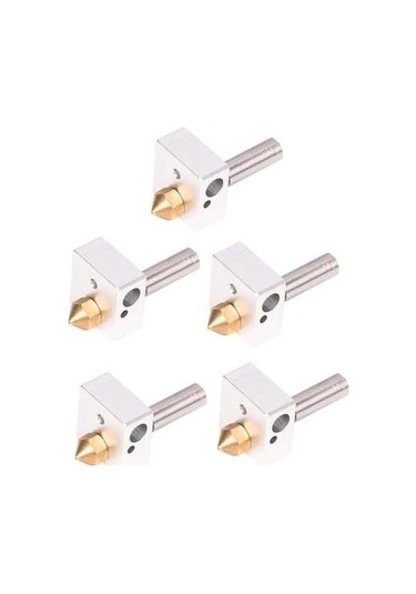 Moly 3d Yazıcı Isı Ucu Seti - Burgu 0.4mm, Isıtıcı Blok, 5 Adet, M6 Uç, 1.75mm Filament Uyumlu