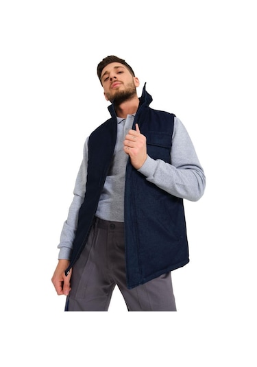 Şensel, Kapitoneli Kot Yelek, Lacivert -118E4545- Kışlık Yelek