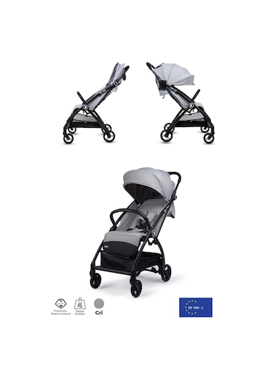 Kanz Xflop Autofold Kabin Boy Bebek Arabası Ultimate Grey
