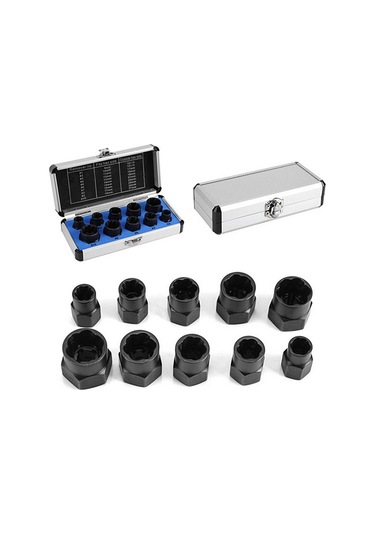 Tangshopping 10 Adet Cıvata/somun/vida Çıkarıcı Set - Siyah