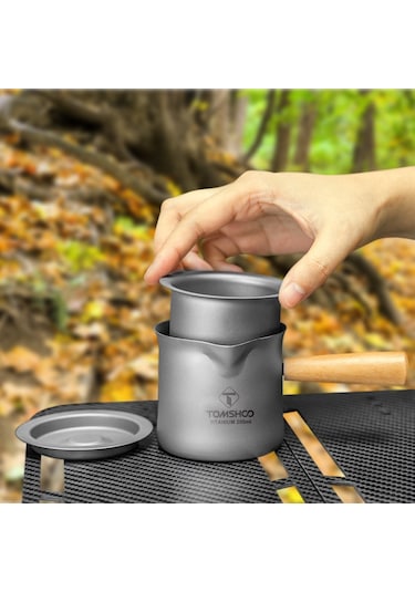 Tomshoo Titanyum Çay Kupa Çay Süzgeçli Açık Kamp Titanyum Y28369 Gümüş