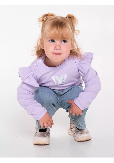 Lantana Lila Renginde Kanatlı Süslü Kazak 156341316 Leylak