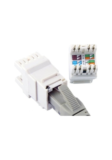 25 Adet - Rj45 Cat6 Utp 180 Derece Keystone Jack