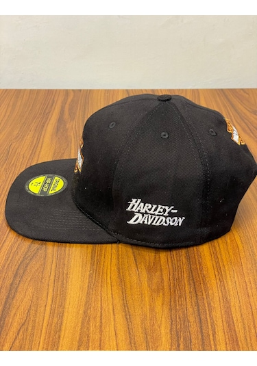 Hamze Harley Davidson Cycles Hip Hop Snapback Rapper Şapka Cap Siyah