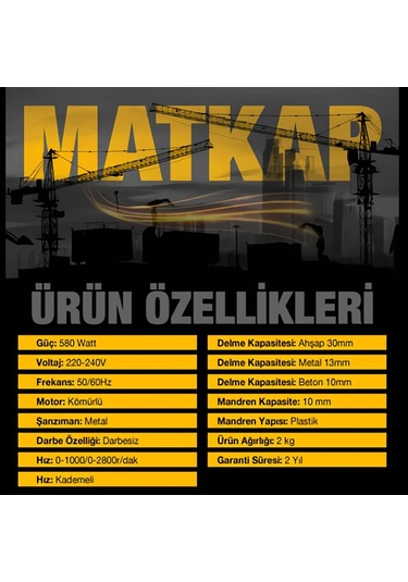 Prohummer PH002 580 W Darbesiz Vidalama Matkap Mavi