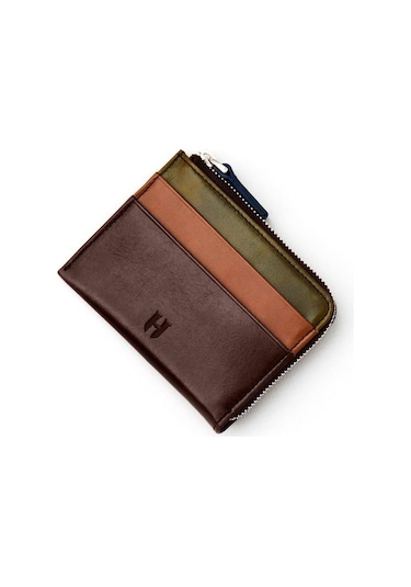 Seward Erkek Kahve Plus Color Deri Cep Tasarım Fermuar Kapamalı Rfid Korumalı Kartlık Kahverengi