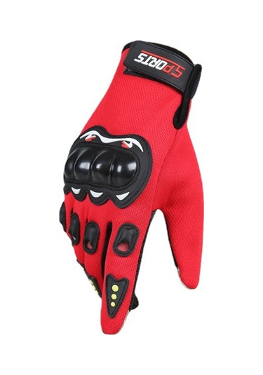 Padalink Erkek Motosiklet Eldiveni Kırılma Dayanıklı, Kaymazsız, Dokunmatik Ekran Uyumlu, Nefesli Kış- Yaz Kullanıma Uygun Kırmızı 203