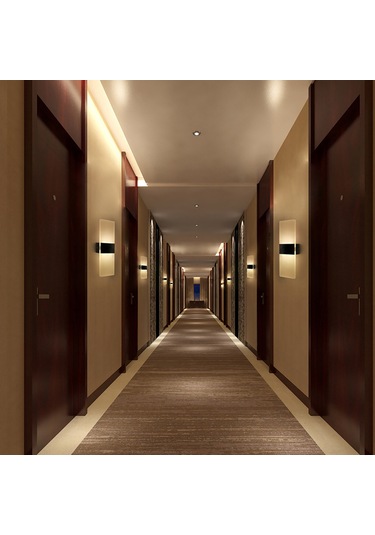 Neevoyu Siyah Akrilik Klavyeli Led Duvar Lambası - 6w 5000-6500k Beyaz Işık - Yatak Odası, Otel, Koridor Dekoratif Aydınlatma Dik Açı Diğer