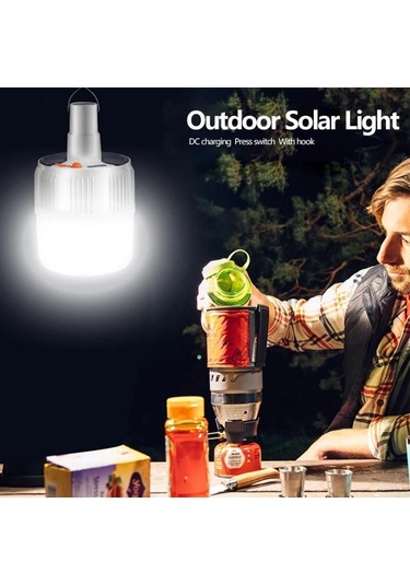 300w Dayanıklı Dahili Güneş Led Ampul Açık Su Geçirmez Şarj Gece Pazarı Durak Lambası Güç Kaynağı Ekran Mobil Kamp Aydınlatma 200w Çok Renkli