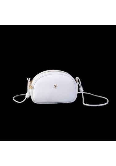 Nas Bag Kadın Mini Çapraz Çanta Beyaz Luna 21x16x8 Cm Beyaz