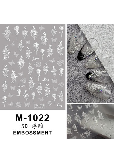 Nail Art Etiketler Çıkartmaları 5d Kabartmalı Kendinden Yapışkanlı Karikatür Çiçek Kelebek Yıldız Tırnak Çıkartmaları Yellow