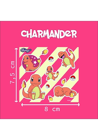 Mini Things Art Charmander Sticker Pokemon 11 Parça Set - 1 Adet -
