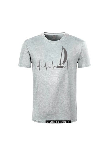 Cınessd Yelken Kalp Atışı Grafikli Yazlık %100 Pamuk Erkek Tshirtkırmızı Kirmizi