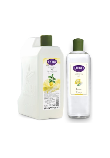 Duru 80 Derece Limon Çiçeği Kolonyası Bidon 900 ML + Pet Şişe 400 ML