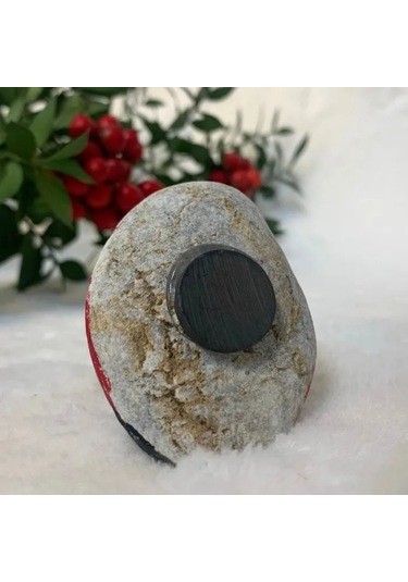 Uretti - Belkıs 8188 - El Yapımı Doğal Taş Yılbaşı Temalı Magnet - 4 X 6 Cm