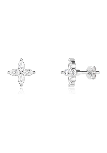 İndigo Takı Gülce Tohum Beyaz Gümüş Küpe