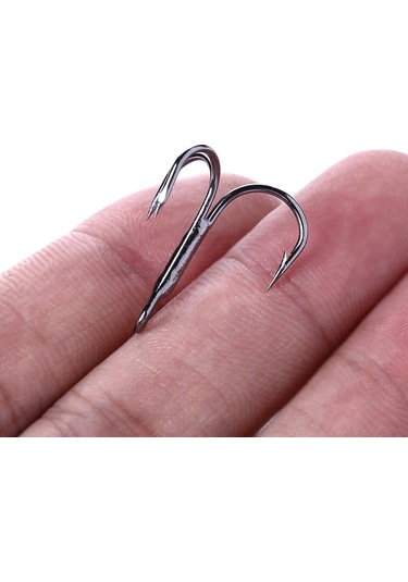 Hengjia 20 Adet Klasik Siyah Yüksek Karbonlu Çelik Balıkçılık Üç Çeneli Tiz Kanca