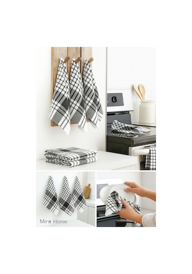 5 Li Mutfak Kurulama Bezi Alman Peçetesi 100 Pamuklu Siyah