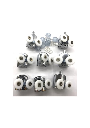 Cam Duşakabin Fitilleri Ve Duşakabin Tekerleği Seti Şeffaf - Gri