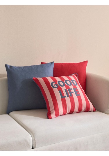 Colorbound 3'lü Kırlent Kılıf Seti Kırmızı