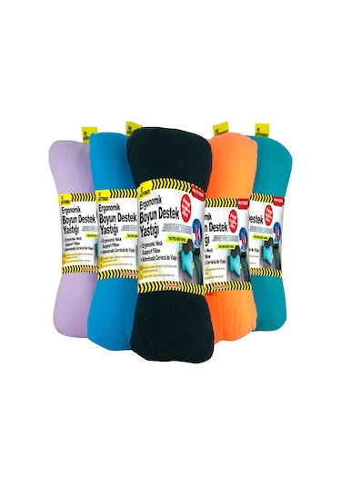 Dolgu Boyun Yastığı Yıkanabilir Lila