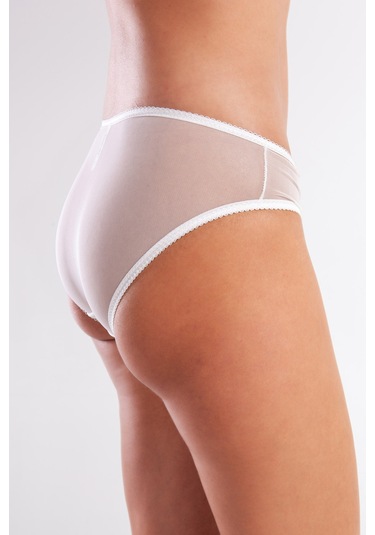 Golshan Gaspara Mini Slip, Kadın Güpürlü Tüllü Ekru Normal Kesim Külot Çok Renkli