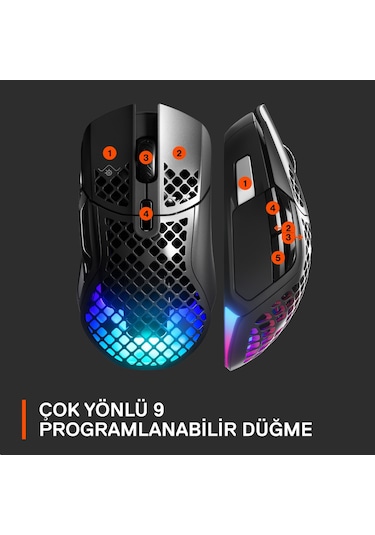 SteelSeries Aerox 5 Kablosuz RGB Oyuncu Mouse