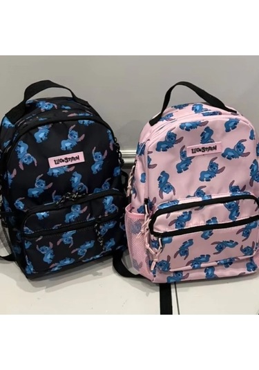 Lixiaqu01 Black Disneycartoon Stitch Moda Çok Yönlü Büyük Siyah - Mavi