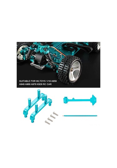 Dianziye Wltoys 1/18 A959/a949/a969/a979/k929 İçin Alüminyum Araba Kabuğu Direği + Orta Vites Mil + İkinci Zemin Paneli Yükseltme Seti Mavi Bjm092