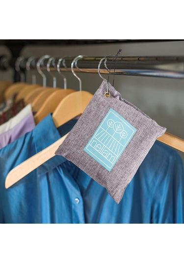 Yaozixa 500g Bambu Kömürü Torba - Ev, Araba Ve Dolap İçin Koku Giderici & Hava Temizleyici Gri