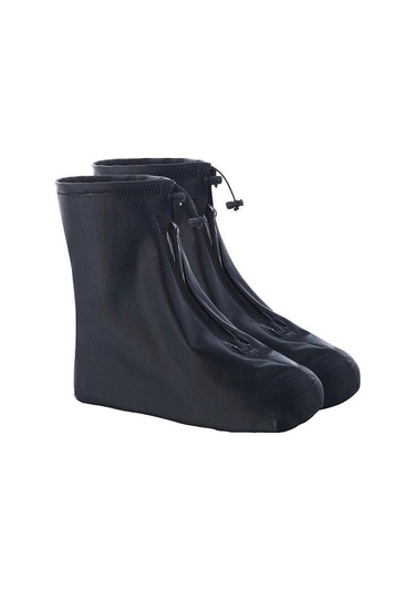 Novahub Siyah Yeniden Kullanılabilir Yağmur Botu Kapağı Kaymaz Aşınmaya Dayanıklı Kalın Su Geçirmez Ayakkabı Kapağı Xl Siyah - Xl Siyah