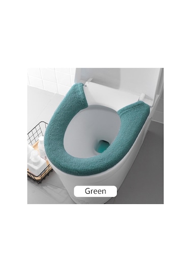 Yeşil Kalın Klozet Yumuşak Sıcak Mat Kapak Pad Yastık Banyo Yeni Kapakları