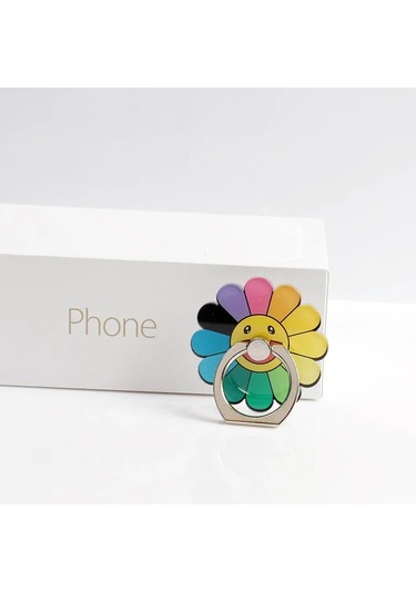 Goldenqian 360 Derece Çiçek Karakter Parmak Yüzük Akıllı Telefon Standı Tutucu Cep Telefonu Tutucu İphone Tüm Telefon Için Standı 4 4