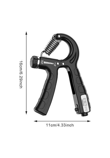 Exeo Sertlik Ayarlanabilir 5-60 KG Direnç Sayaçlı El Egzersiz Yayı Siyah